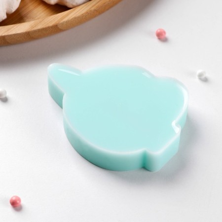 Silicone form "bullet in the teeth", 7 × 5.1 × 1.2 cm, turquoise color-3