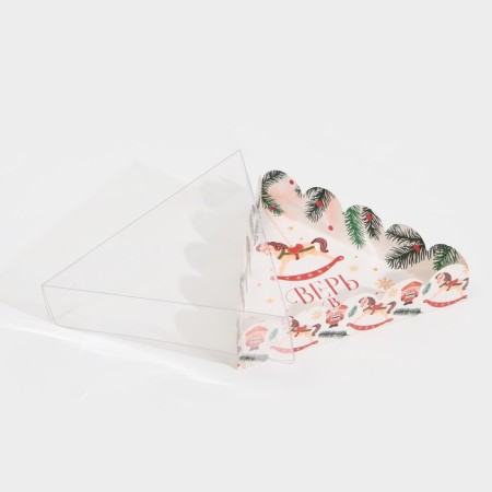 Box for confectionery products with PVC lid "Nutcracker", 18 x 18 x 4 cm, new year-1