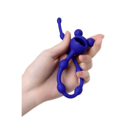 Anal chain Todo by Toyfa Froggy, silicone, blue color, 27.4 cm, d = 1.4 cm-2