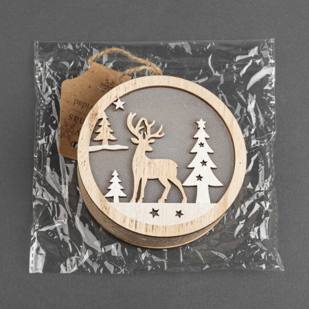 Christmas tree toy "Deer in the forest", batteries AAAX2 (not in the kit), glow of warm white-3