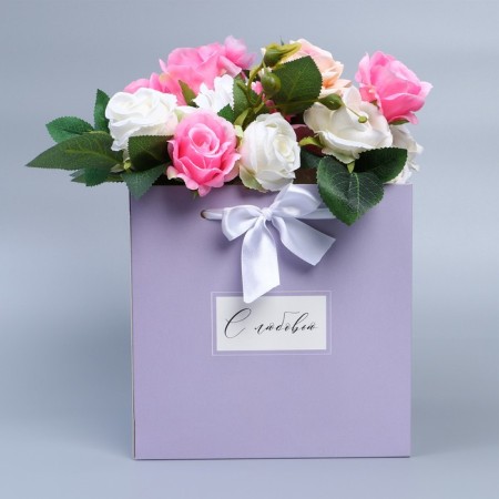 Box with ribbons "With Love", 19 × 19 × 19 cm-1