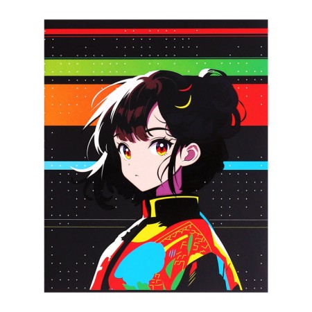 Notebook of 48 sheets in Calligrata Call “bright. Anime”, cardboard cover, matte lamination + selective UV-lame, block offset mix-4
