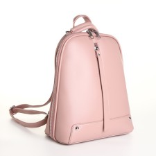 City backpack of artificial leather with lightning, pink color