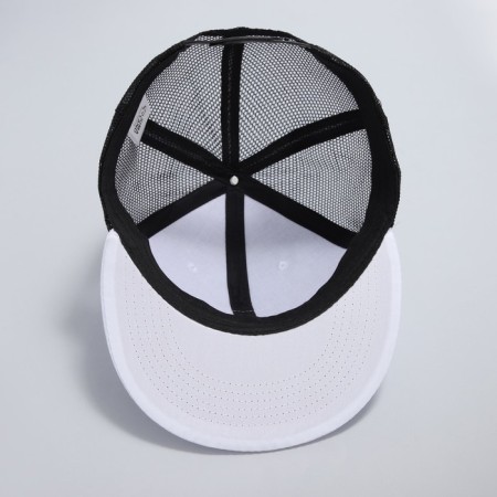 Men's cap with a straight visor Overhat, white color, mesh, rr 56-1