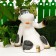 Garden figure "Cow sits" black, 40x53x60cm