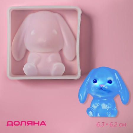 Mold Dolyana "Zaychonok", silicone, 6.3 × 6.2 cm