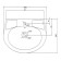 Washbuilder of the LZSF "Antei", width 550 mm, with an overflow, with a hole for the mixer