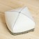 Bath cap "Sunny", white with a blue finishing ribbon