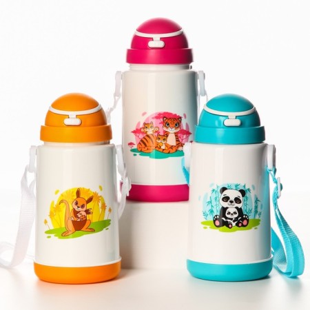 Thermal boiler for hot and cold drinks with a strap, 300 ml, color mix-7
