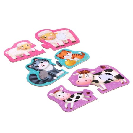 Maxi puzzles with tactile inserts "Where are the baby?"-2