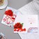 Postcard "On the Day of Wedding!" embossing, roses, red tone, A4