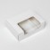 The box is folding, under 3 eclairs, white, 15 x 15 x 5 cm
