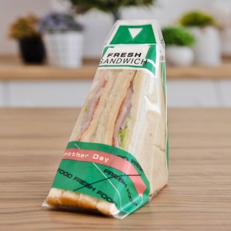 Packaging for sandwich, green, 23.5 x 5.5 cm-2