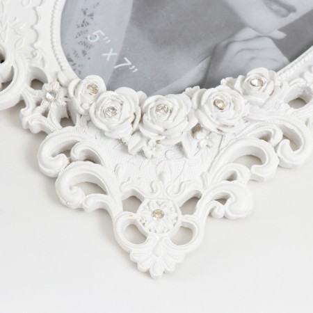 Photo frame Polystone 13x18 cm "Empire with roses" white 23x18.5 cm-2