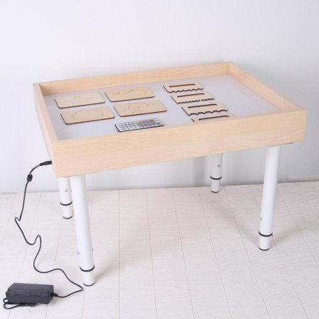 Sand for drawing sand with color backlight, 50 × 70 cm and lid + comb and stencil-2