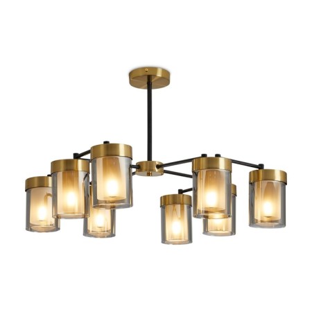 Suspended lamp Freya Fr5432PL-08BBS Lora, 440x440 mm, E14, 8x40W, black color and brass