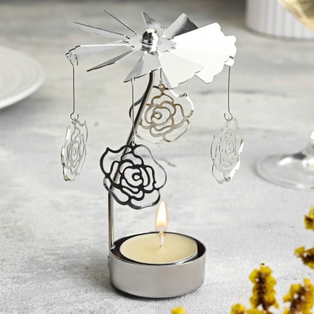 Carrier of the "carousel with flowers", silver, metal