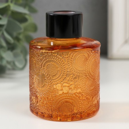 Diffusor for essential oils with a “flower” lid is a transparent orange 100 ml 6x6x8 cm-1