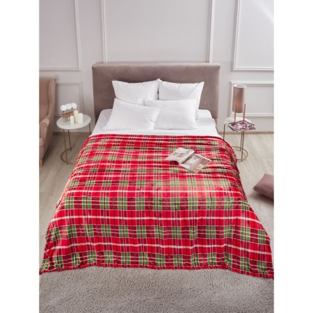 Guten Morgen FirePlace plaid, size 150x200 cm, red color-1