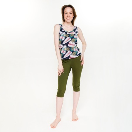 Female set (T -shirt, Bridges), Khaki color, size 48