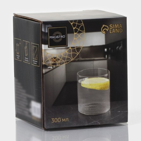 Glass glass Magistro "Faces", 300 ml, 7.5 × 7.5 × 8.5 cm-3