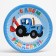 A set of paper utensils, on 6 people "Happy Birthday!", Blue Tractor
