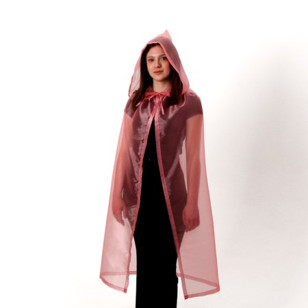 Carnival cloak adult, organza pink, length 120 cm