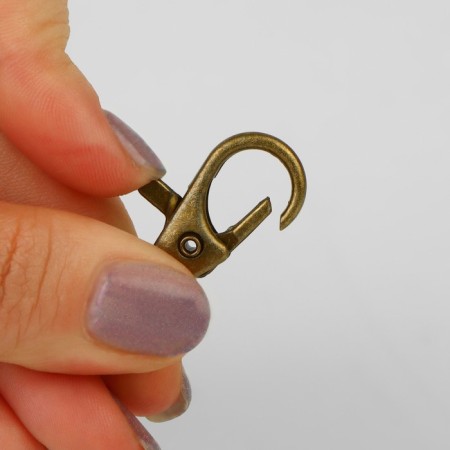 Metal carbine, 37 × 12 mm / 9 × 1.7 mm, 10 pcs, bronze color-2