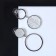 Earrings with mother -of -pearl "Magic" circle and ring, white color in silver