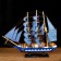 The ship is a souvenir average "horseman", the sails are blue, mix, 43x8.5x39 cm