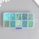 Glass 8/0, 12/0 in the box "Green" beads, glass and sequins 13x6.5x2.3 cm
