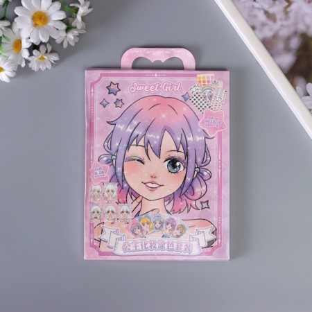 Stickers for creativity "The most beautiful" lilac set 17 sheets 21x16 cm