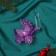 Christmas tree decoration "Carriage" 10x11 cm, purple overflow