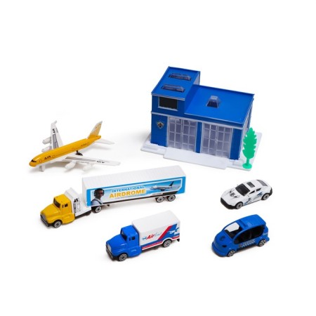 Set of game "Airport" with metal machines, mix-10