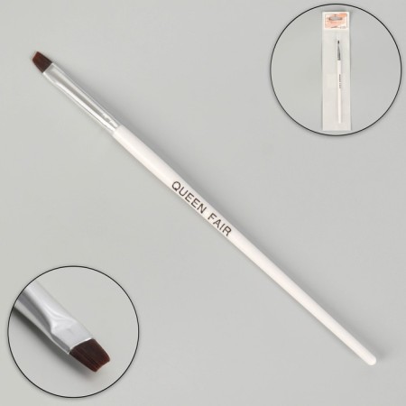 Brush for extensing and design of nails, beveled, 17.5 cm, pile 8 × 5 mm, white color-1
