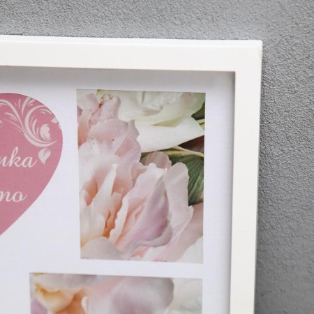 Photo frame plastic in 5 photos "Heart" White (plastic screen)-1