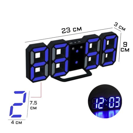 Electronic desktop watches, with a suspension, blue indication, 9 x 3 x 23 cm, from USB