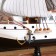 Souvenir ship large "Denmark", white sides, white sails with stripes, 65x65x10 cm
