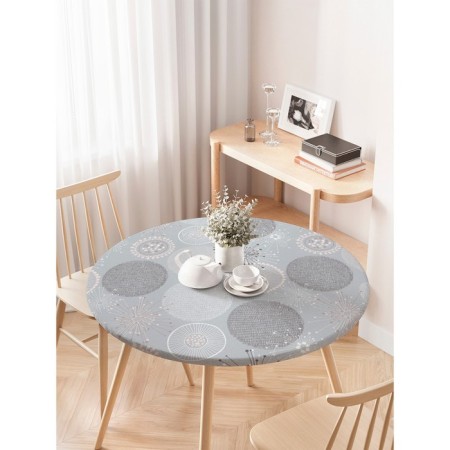 The tablecloth "Fluffy dandelions", round, oxford, elastic band, size 120x120 cm, diameter 75-100 cm-2