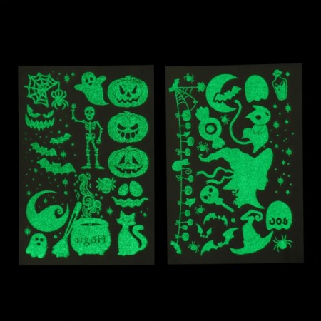 Set tattoo on Halloween, 2 sheets in the set, glow in the dark-2