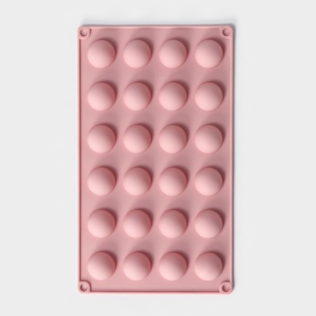 Form for baking the share “Figures. Polusfer”, silicone, 28.3 × 16.5 cm, 24 cells (D = 2.8 cm), Mix color-2