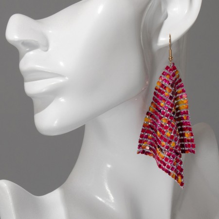 Hanging "rhombus" chain mail, the flowers are bright, the color is yellow-pink, 9 cm-2