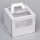 Box for cake 2 windows, with handles, pearls, glossy, 24 x 24 x 20 cm