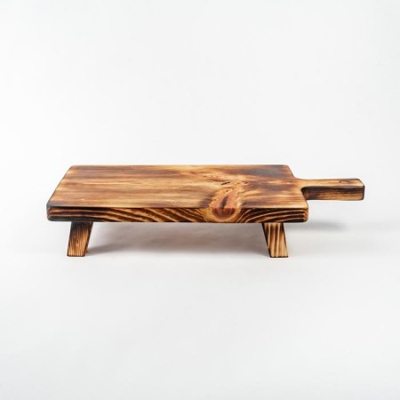 The board is cutting, for feeding on legs made of natural cedar MAGISTRO, 38 × 17 × 6.5 cm, burned-3