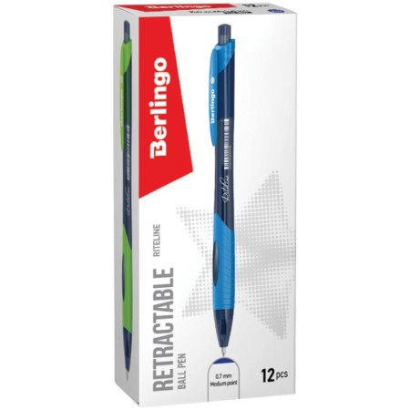 Automatic ball handle 0.7 mm, Berlingo "Riteline", flu, blue, Mix case-1