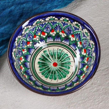 Rishtan ceramics "Patterns" 14.5 cm, small, mix-5