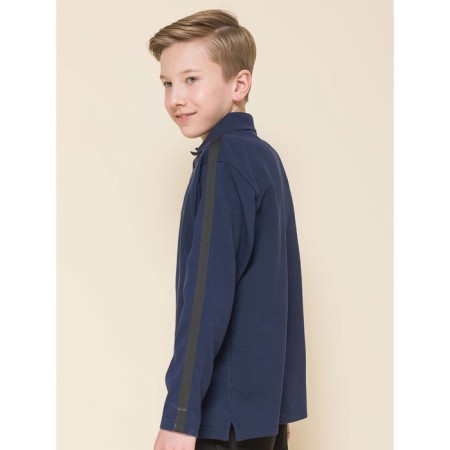 Polo for a boy with a long sleeve Pelican, height 152 cm, dark blue color-2