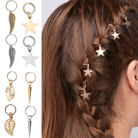 Hair piercing "Star", 2.8 × 1.3 cm, 10 pcs, silver color-4