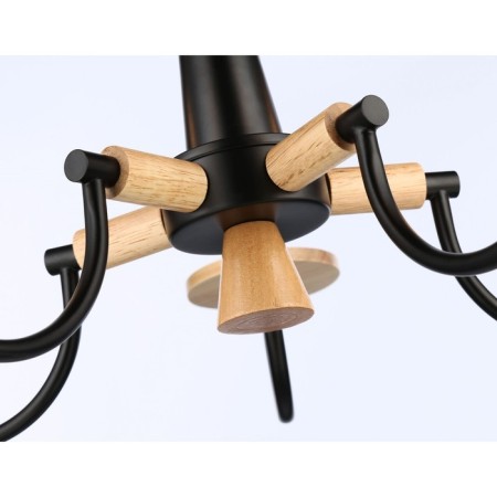 Suspended chandelier Ambrella Light, Modern, TR9593, 5HE14, white color, light wood-5