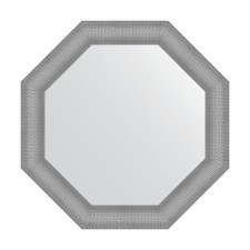 Mirror in the baguette frame, silver chain mail 88 mm, 77x77 cm